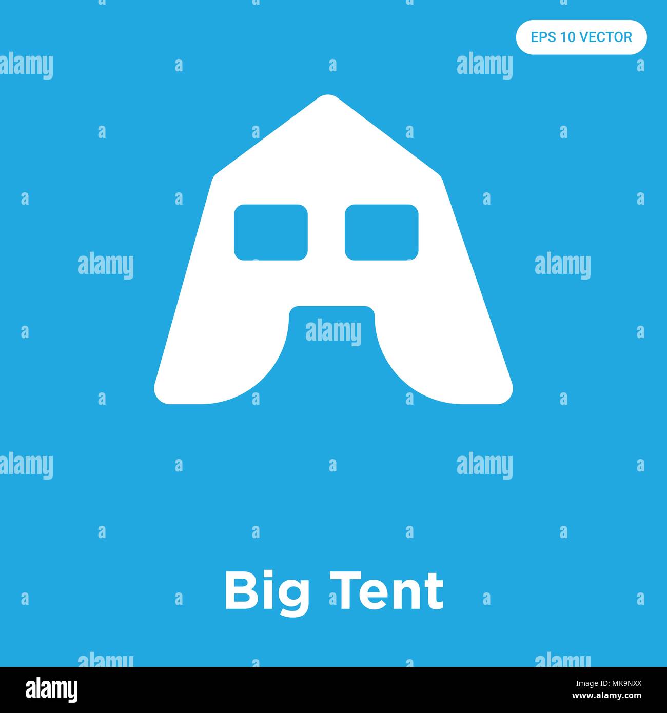 Big Tent vector icon isolated on blue background, sign and symbol Stock ...