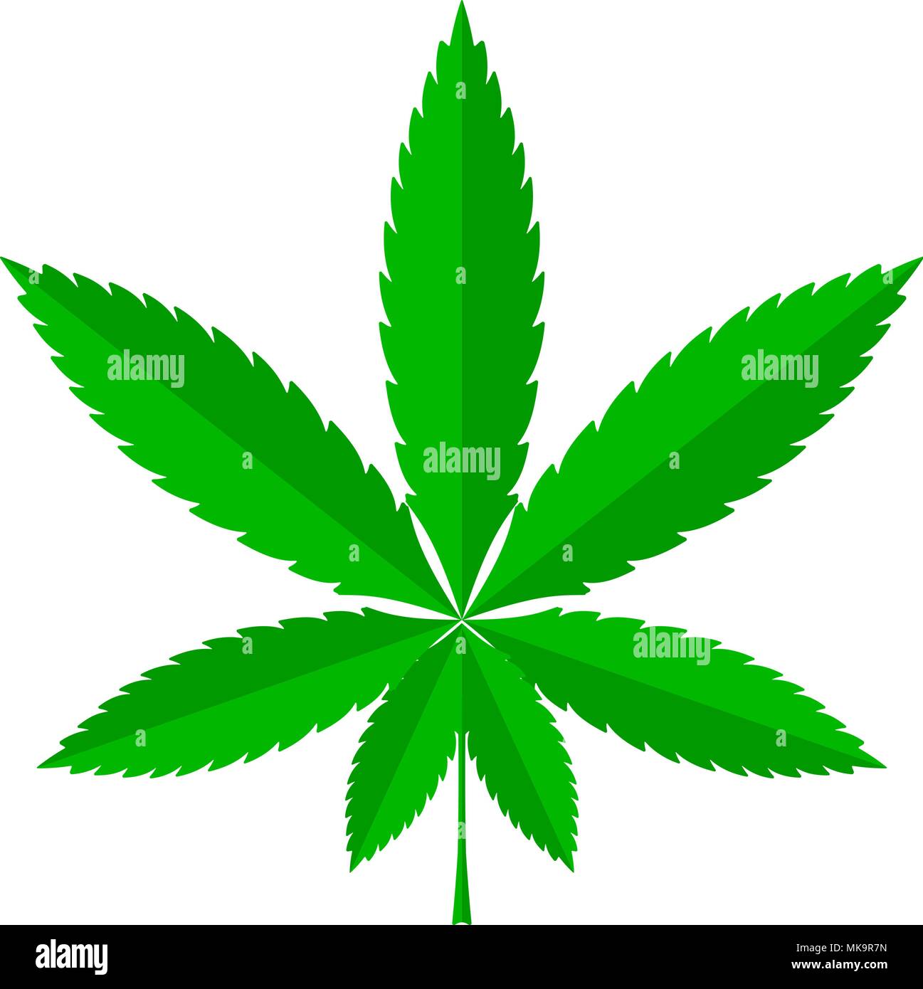 Cannabis or marijuana leaf green vector icon, illustration Stock Vector