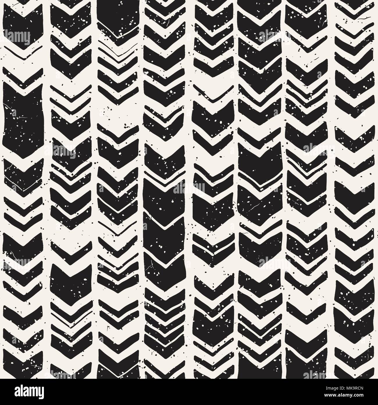 Seamless hand drawn style chevron pattern in black and white. Abstract ...