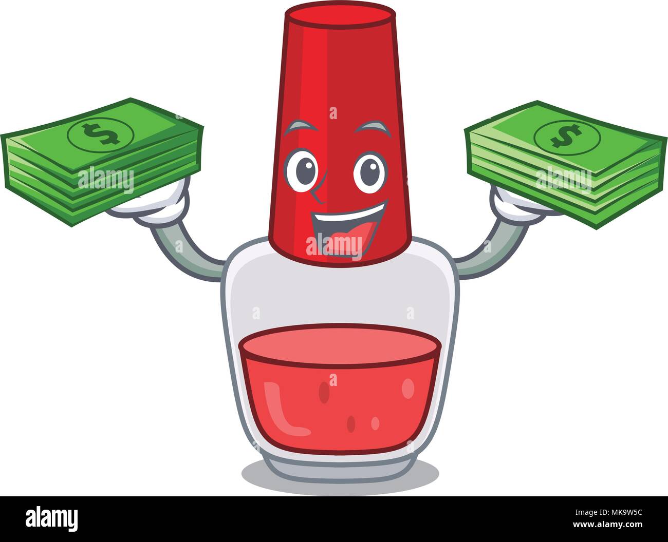 With money bag nail polish mascot cartoon Stock Vector Image & Art Alamy
