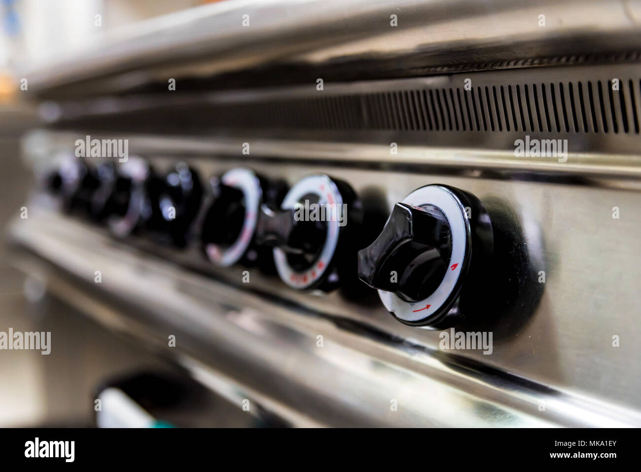 Control panel of gas stove Stock Photo Alamy