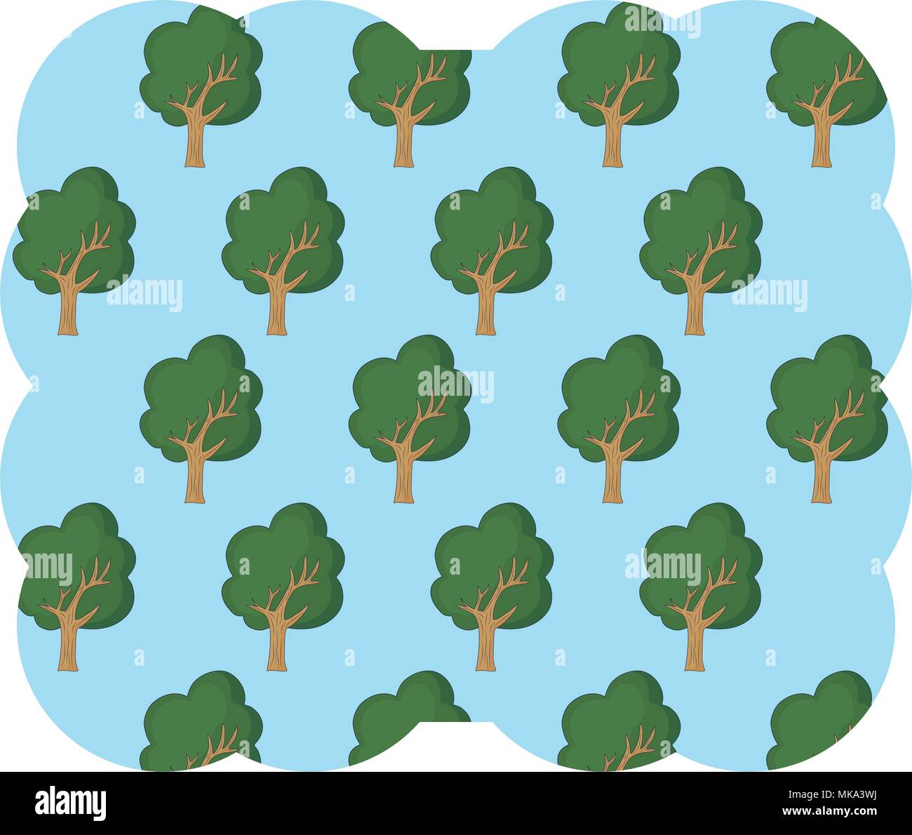 arabic frame with trees pattern over white background, colorful design ...