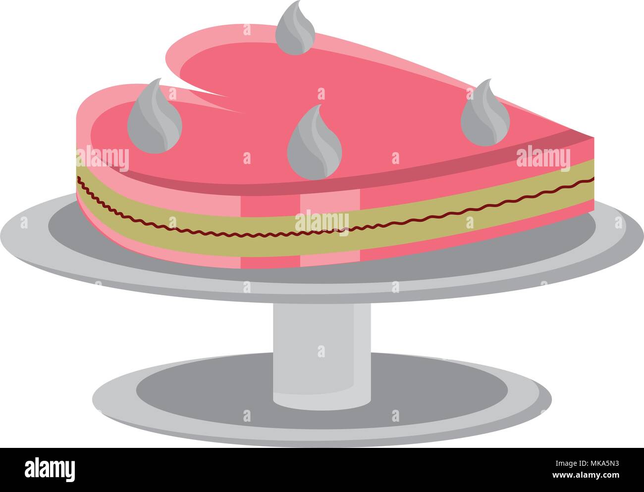 birthday cake in heart shape icon over white background, colorful
