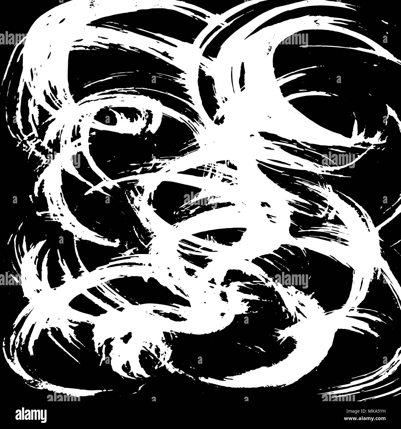 Ink brush background. Vector illustration. Grunge hand drawn watercolor ...