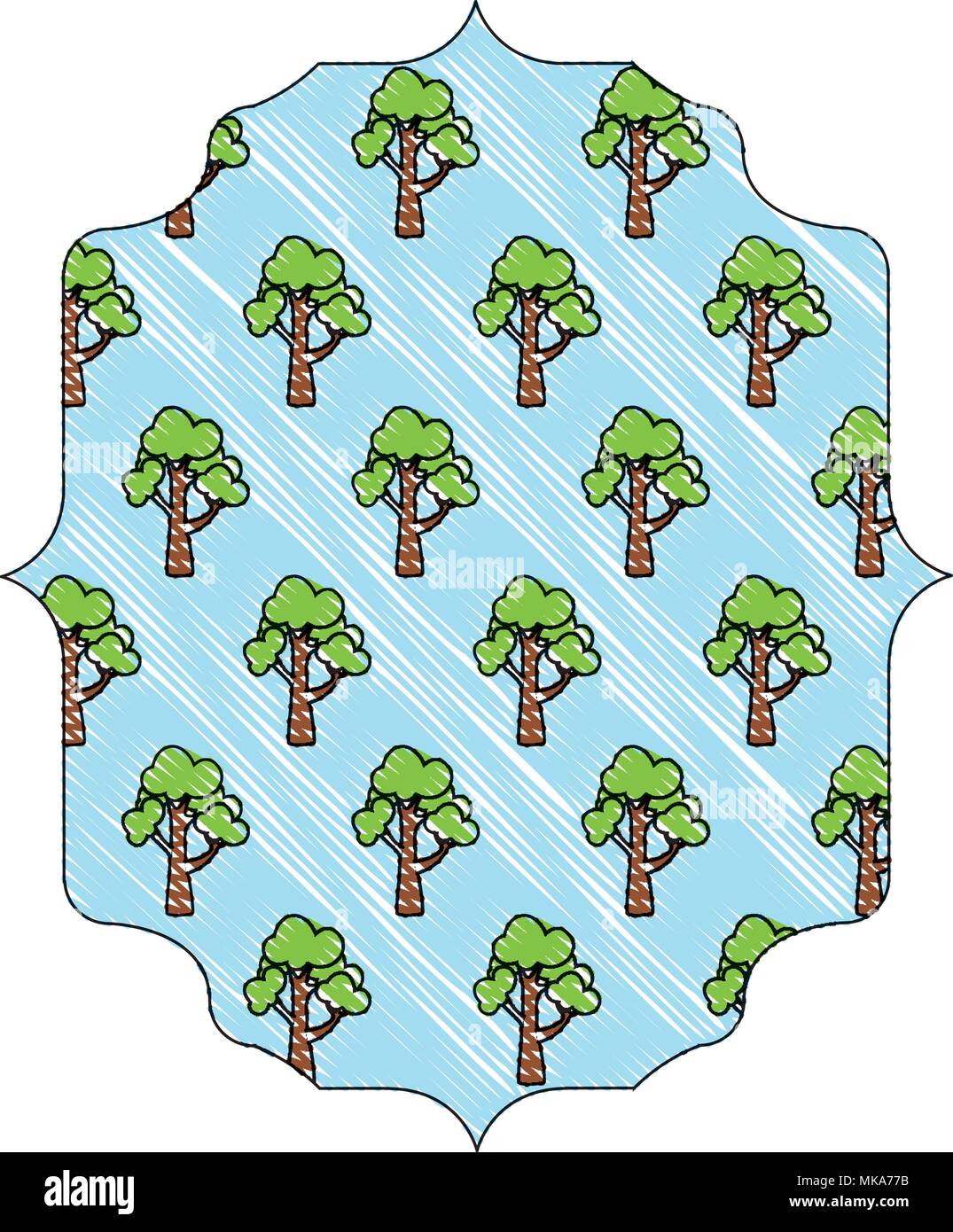 arabic frame with trees design over white background, colorful design ...