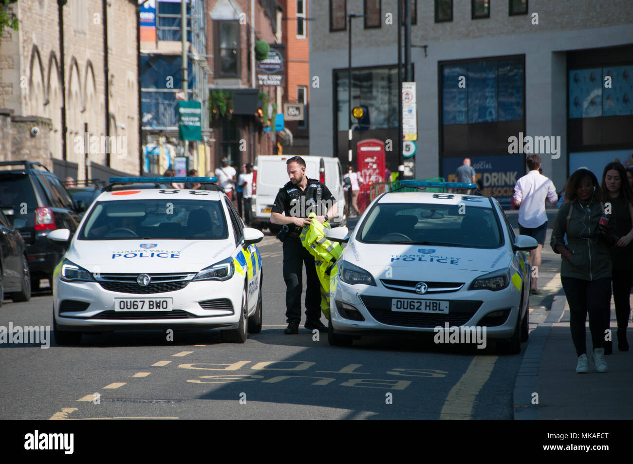Oxford, Oxfordshire, UK. 7th May 2018, Police incident in Central