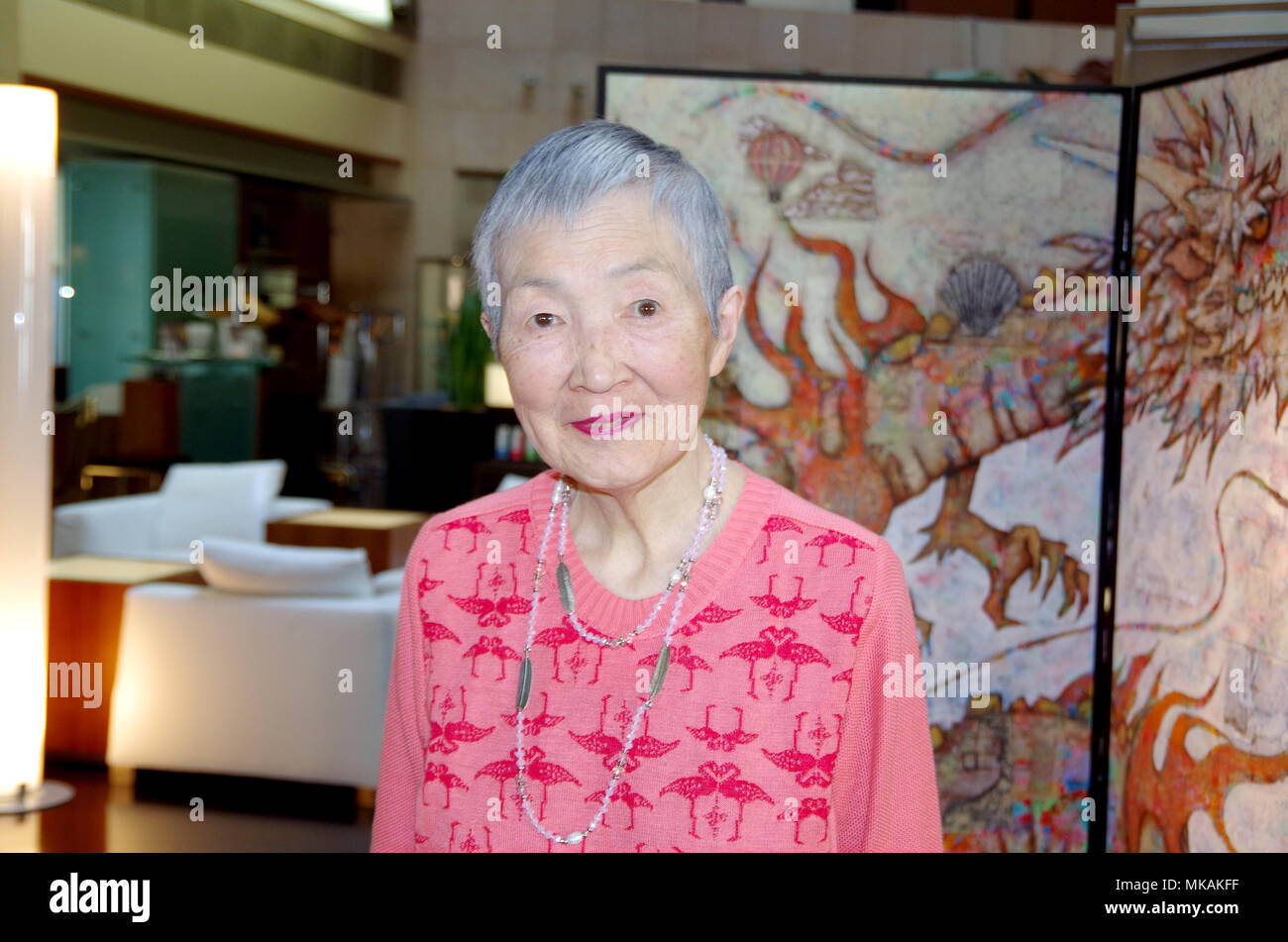 19 April 2018, Japan, Tokyo: After a long working life, the 83 year old Masako Wakamiya decided to try out something new and now she develops gaming apps. Photo: Takehiko Kambayashi/dpa Stock Photo