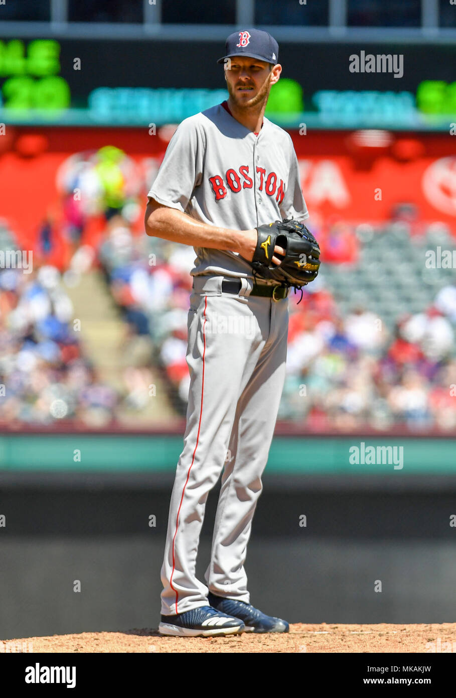 May 06, 2018: Boston Red Sox starting pitcher Chris Sale #41 pitched 7  inning and struck out 12 batters during an MLB game between the Boston Red  Sox and the Texas Rangers
