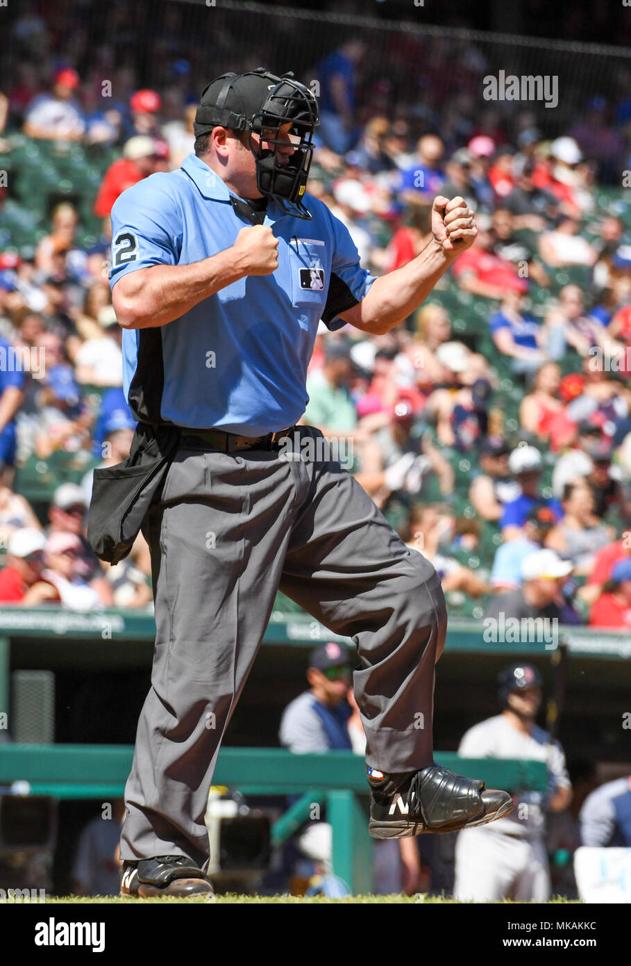 May 06, 2018 MLB umpire Dan Bellino 2 calls a third strike during an