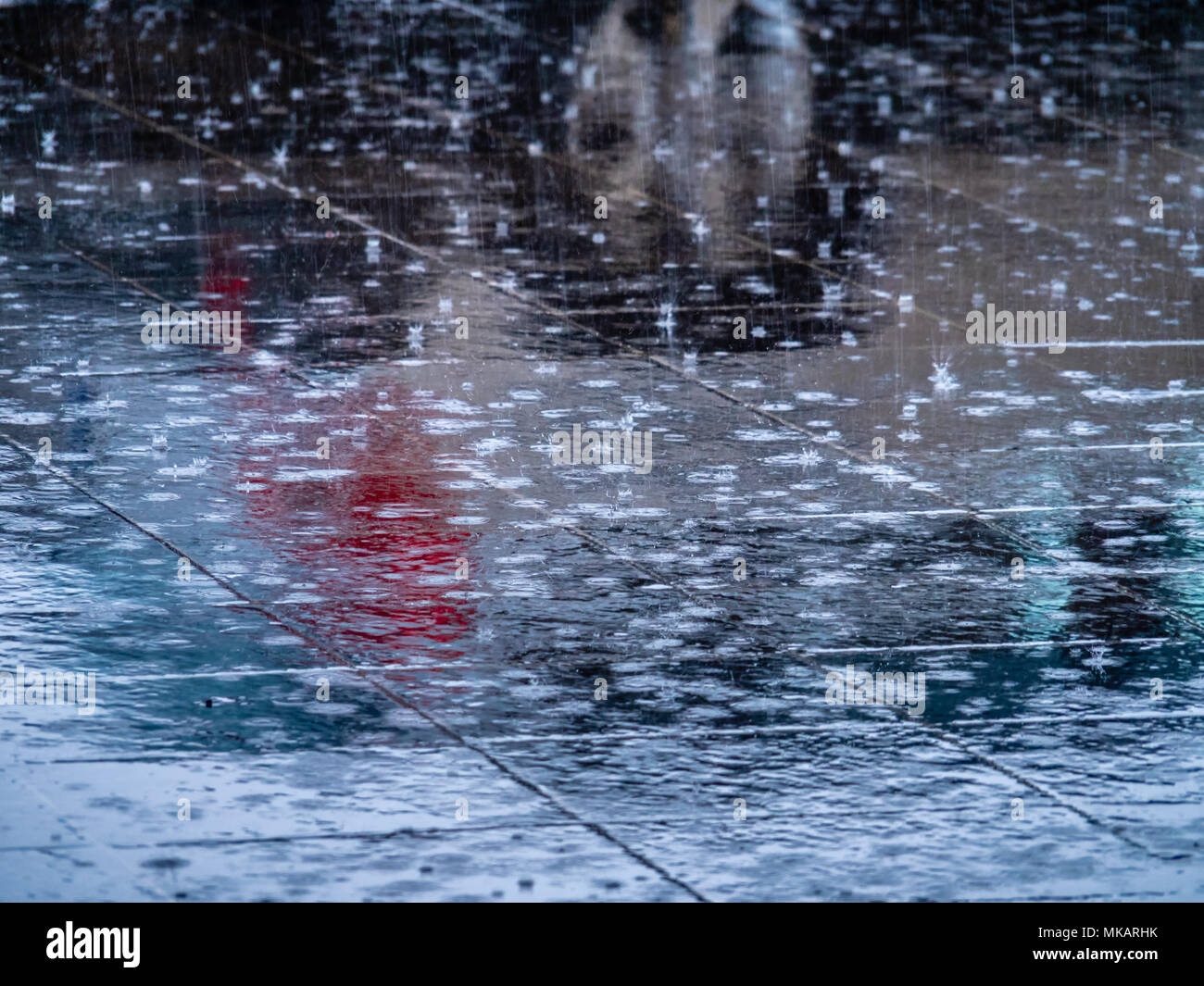 A fierce spring rain in Alghero, Sardinia island, Italy Stock Photo