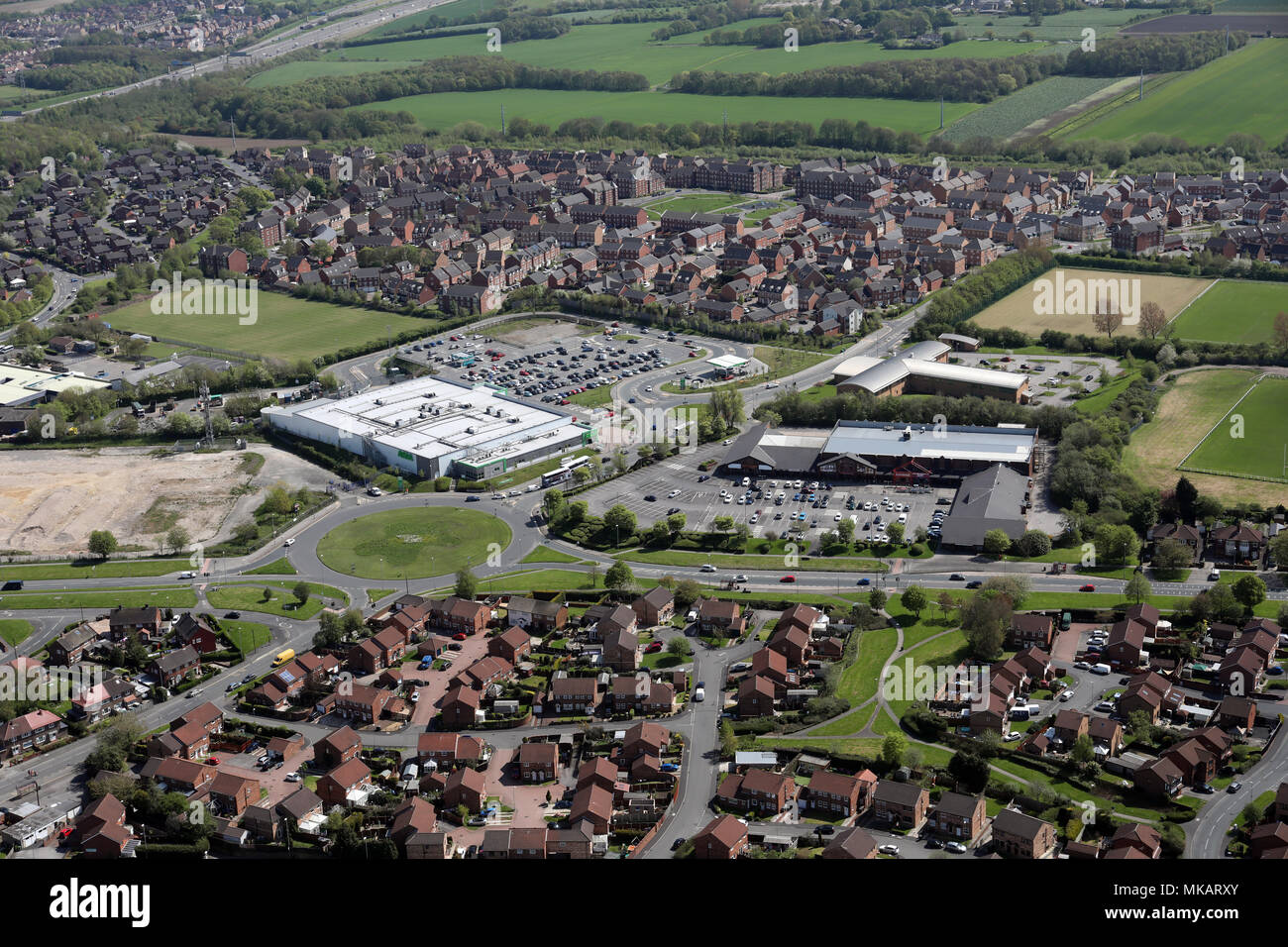 aerial view of the Belle Isle, Middleton area of Leeds, West Yorkshire Stock Photo Alamy