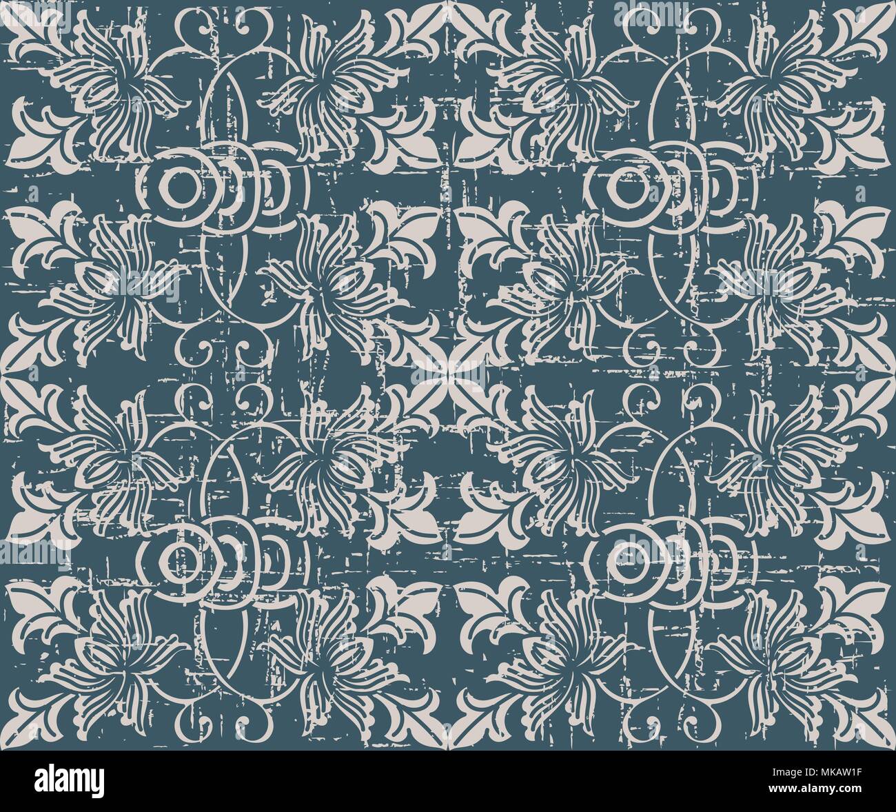 Worn out antique seamless background round spiral cross vine leaf Stock ...