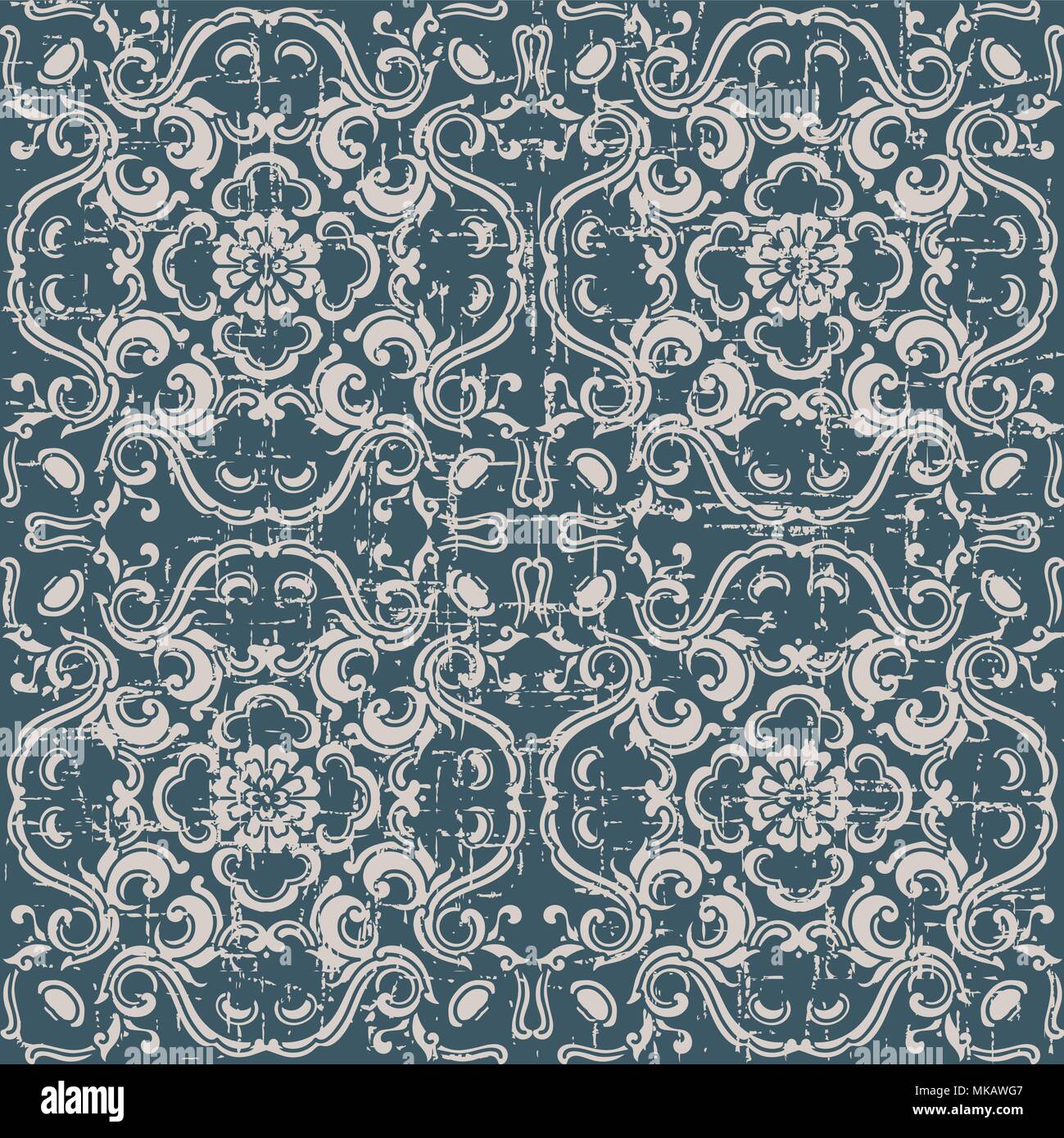Worn out antique seamless background curve round spiral flower Stock ...