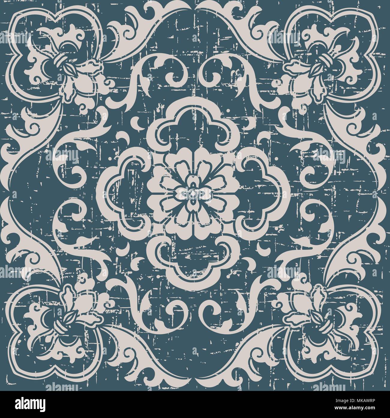 Worn out antique seamless background spiral curve leaf flower Stock ...