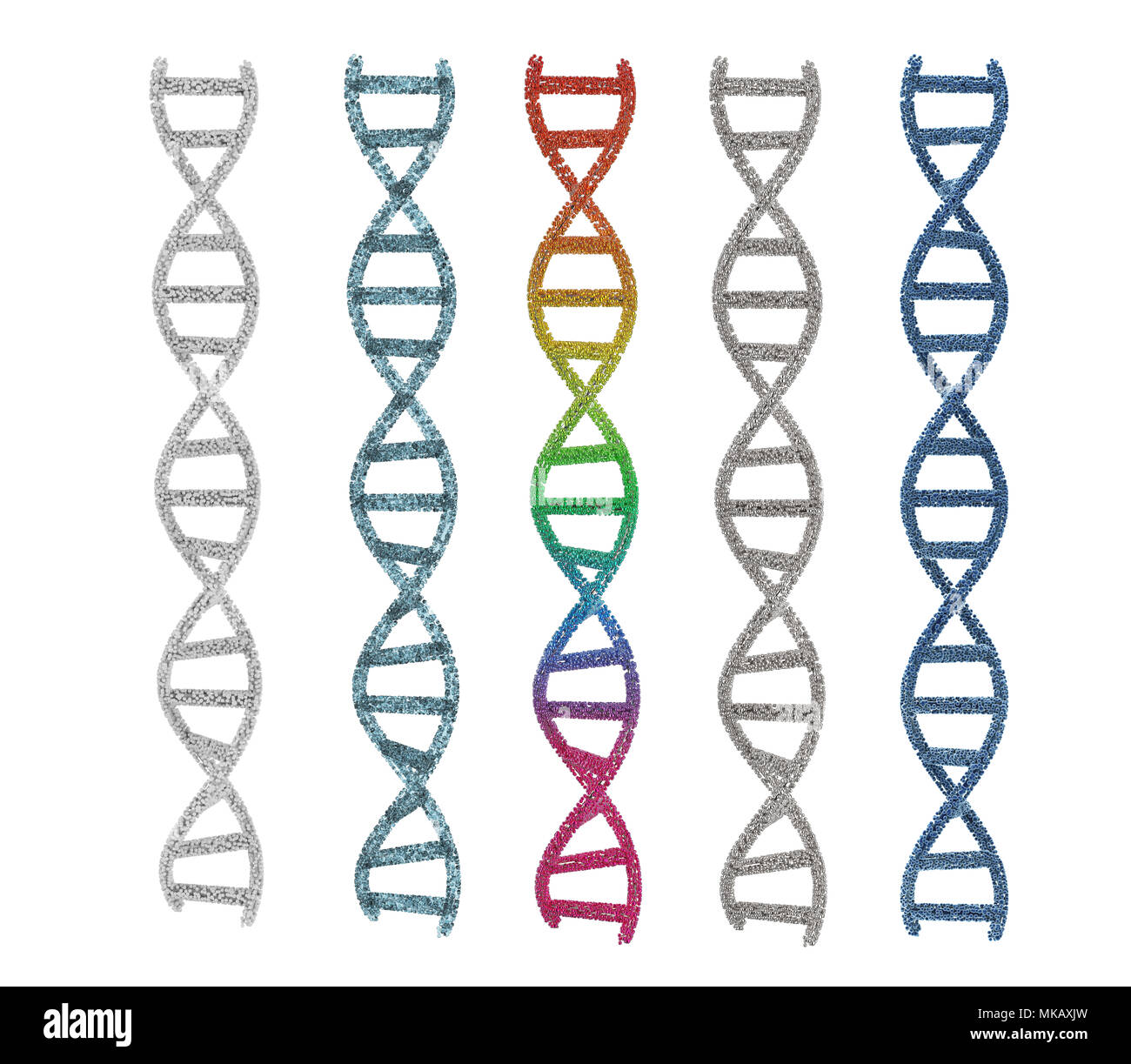 3d Rendering Dna Helix Or Dna Structure Isolated On White Stock Photo Alamy