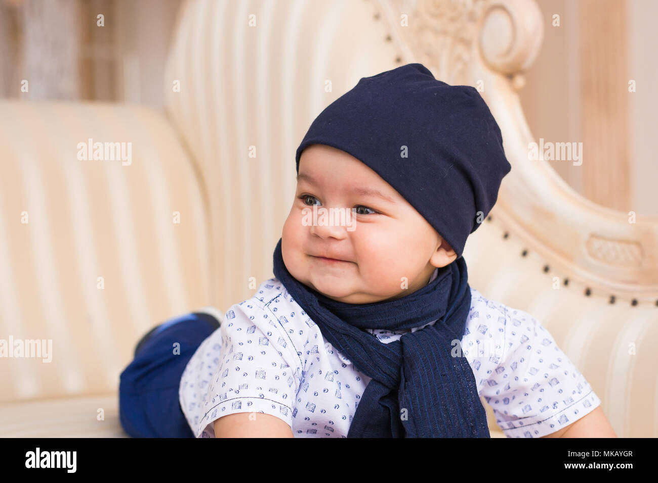bright portrait of adorable baby boy Stock Photo - Alamy