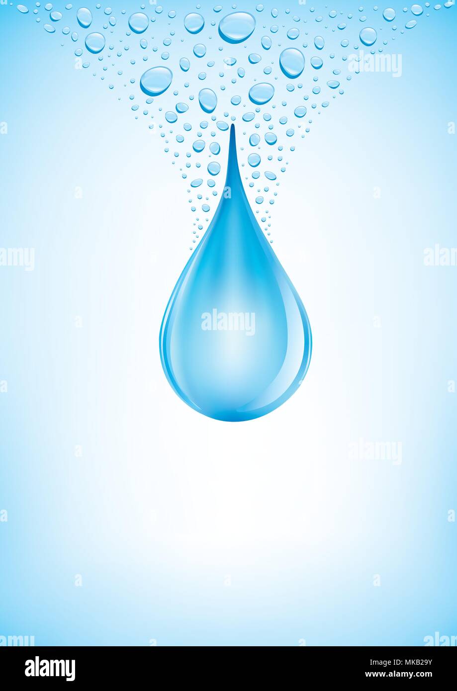 water drops on blue background Stock Vector