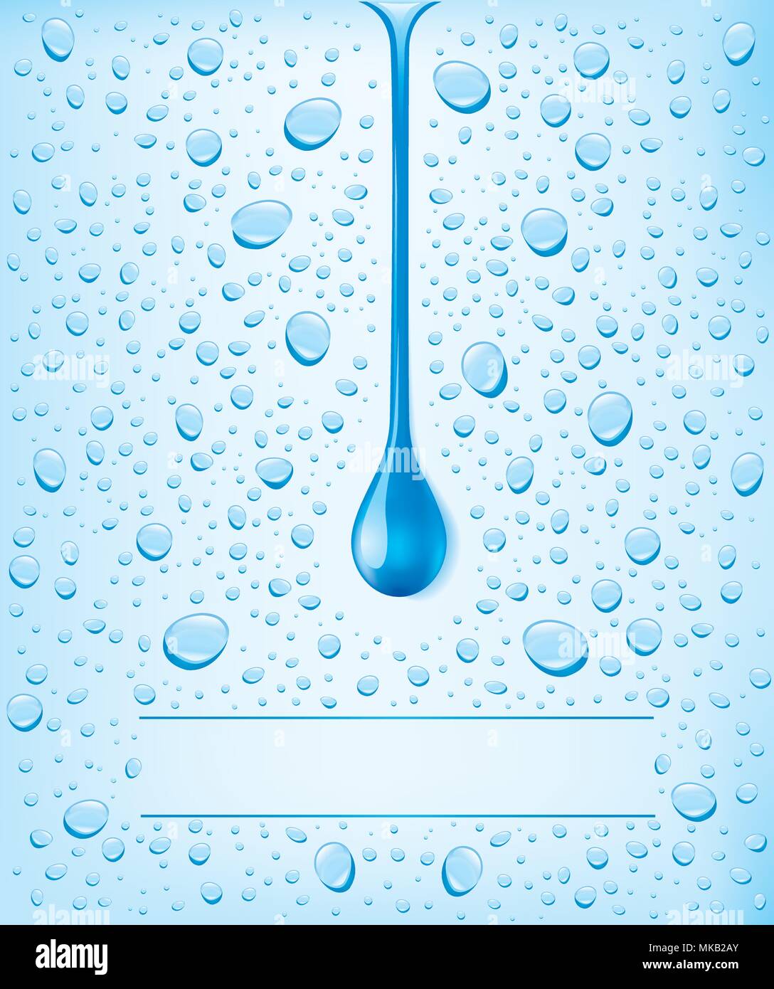 water drops on blue background Stock Vector