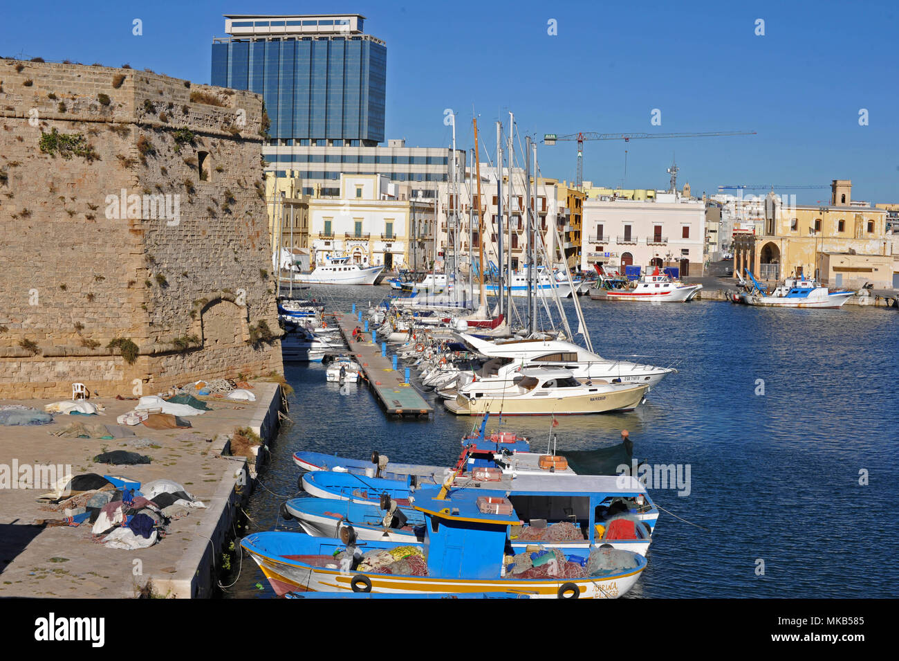 Gallipoli, harbour. Italy Stock Photo - Alamy