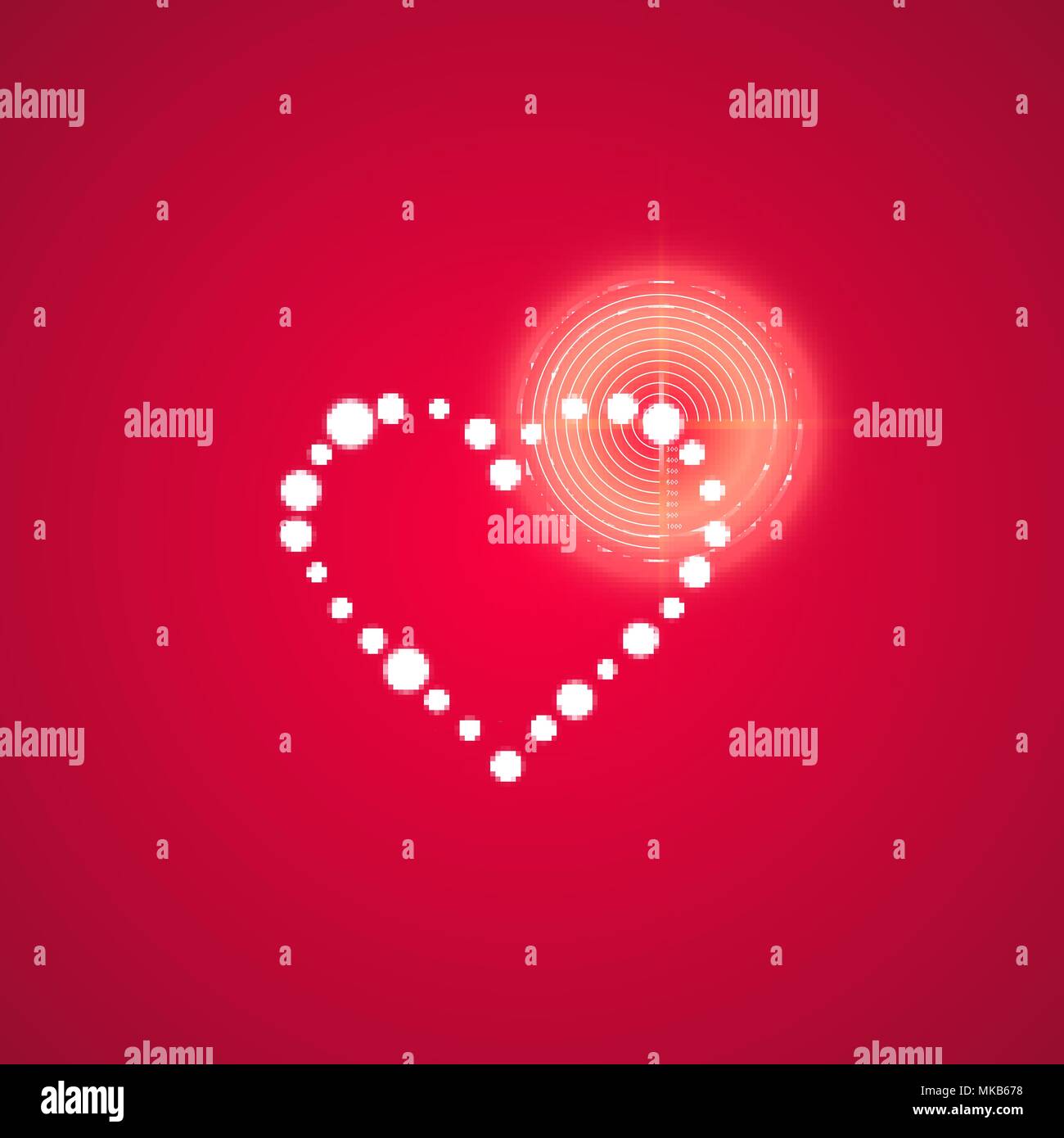 Love Target Logo Icon Design. Glitch, Neon effect. Heart in Target aim line icon. Love dating symbol. Valentines day sign. Trendy flat geometric designs. Vector Stock Vector