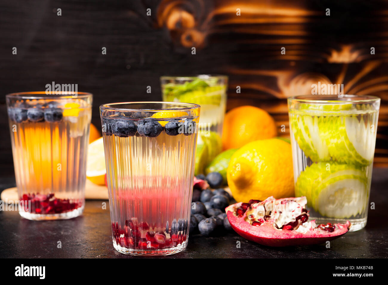 Organic detox water made from fresh natural berries, fruits and ...