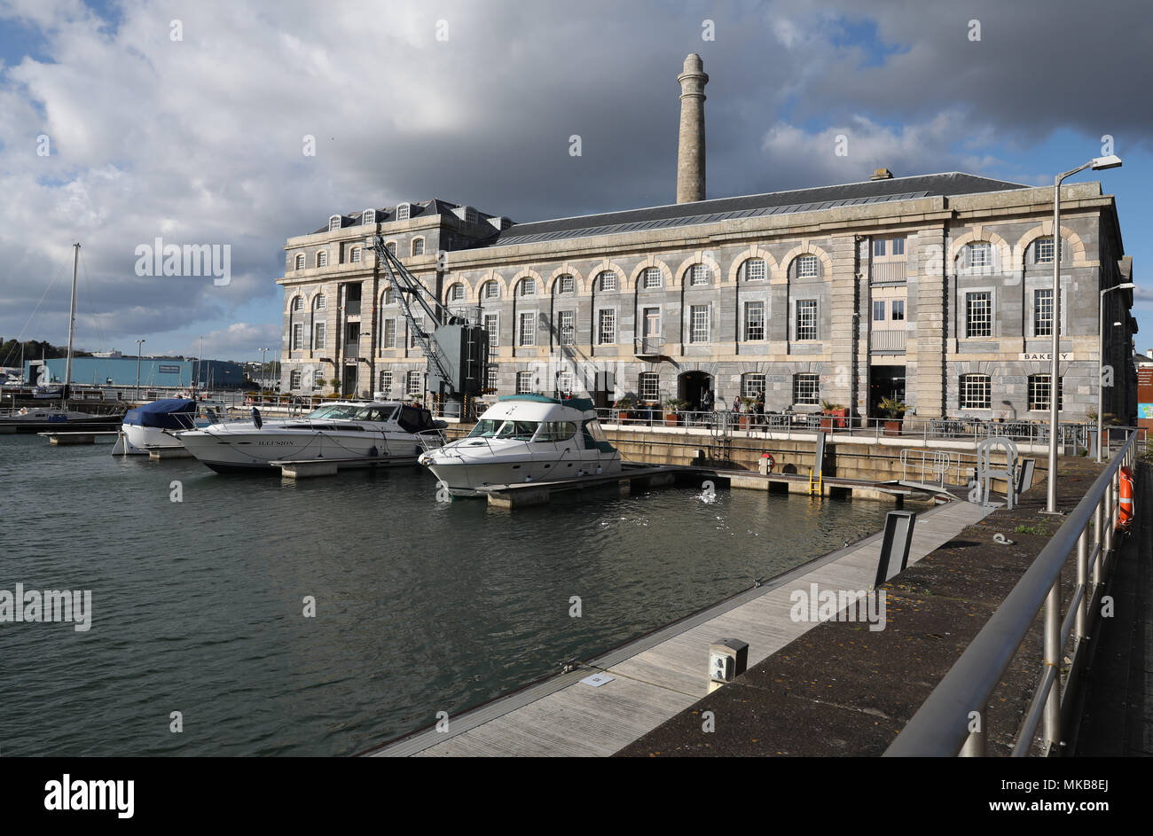 The rejuvenated Royal William Yard, Devonport formally part of the Naval Dockyard Stock Photo