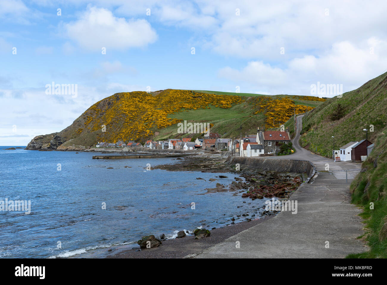 Cottages on the seafront in the fishing village of Crovie