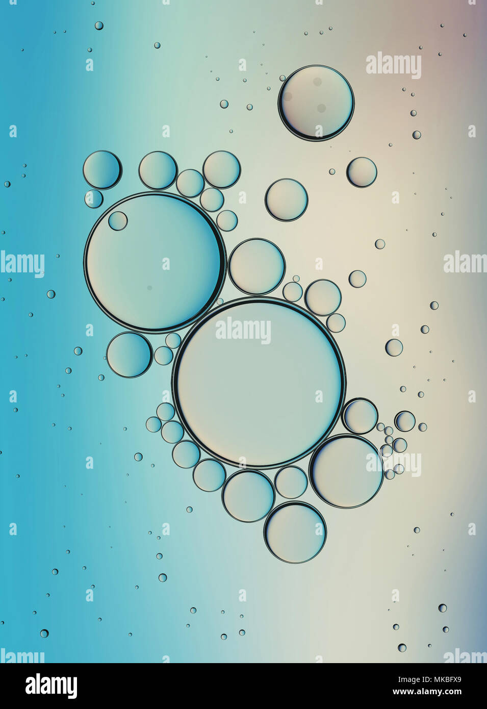 Oil Bubbles Isolated on White Background, Closeup Collagen Emulsion in ...