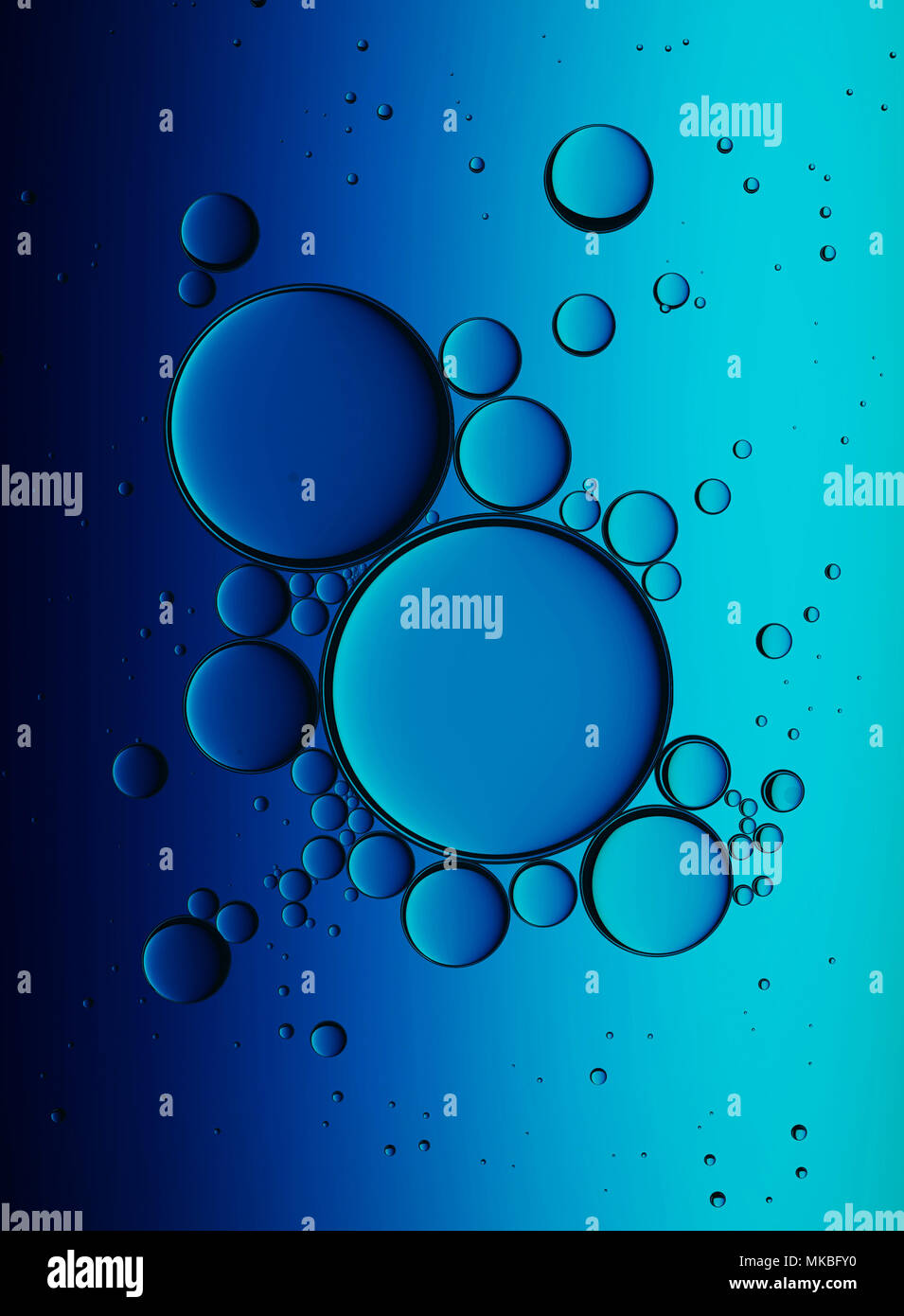 Oil Bubbles Isolated on White Background, Closeup Collagen Emulsion in