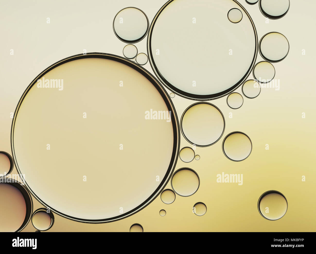 Oil Bubbles Isolated on White Background, Closeup Collagen Emulsion in ...