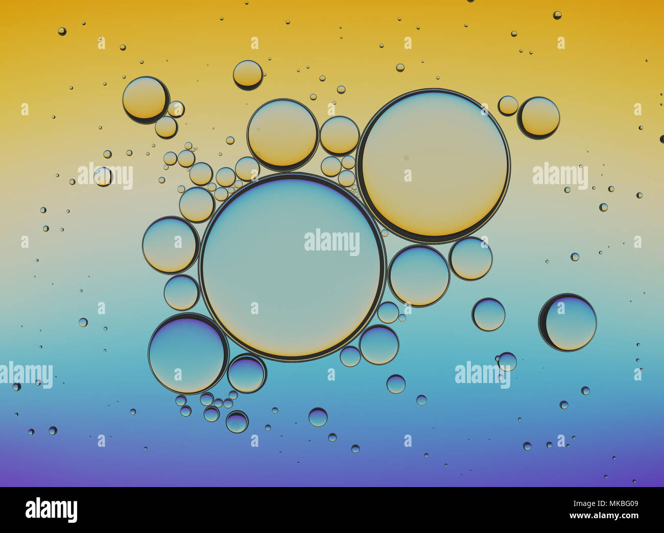 Oil Bubbles Isolated on White Background, Closeup Collagen Emulsion in ...