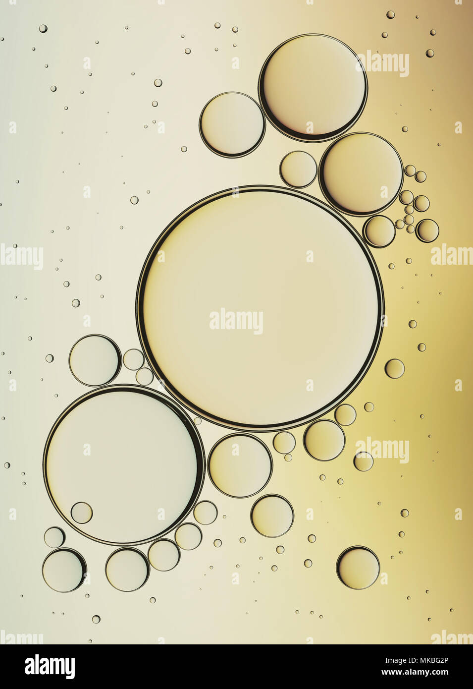 Oil Bubbles Isolated on White Background, Closeup Collagen Emulsion in ...