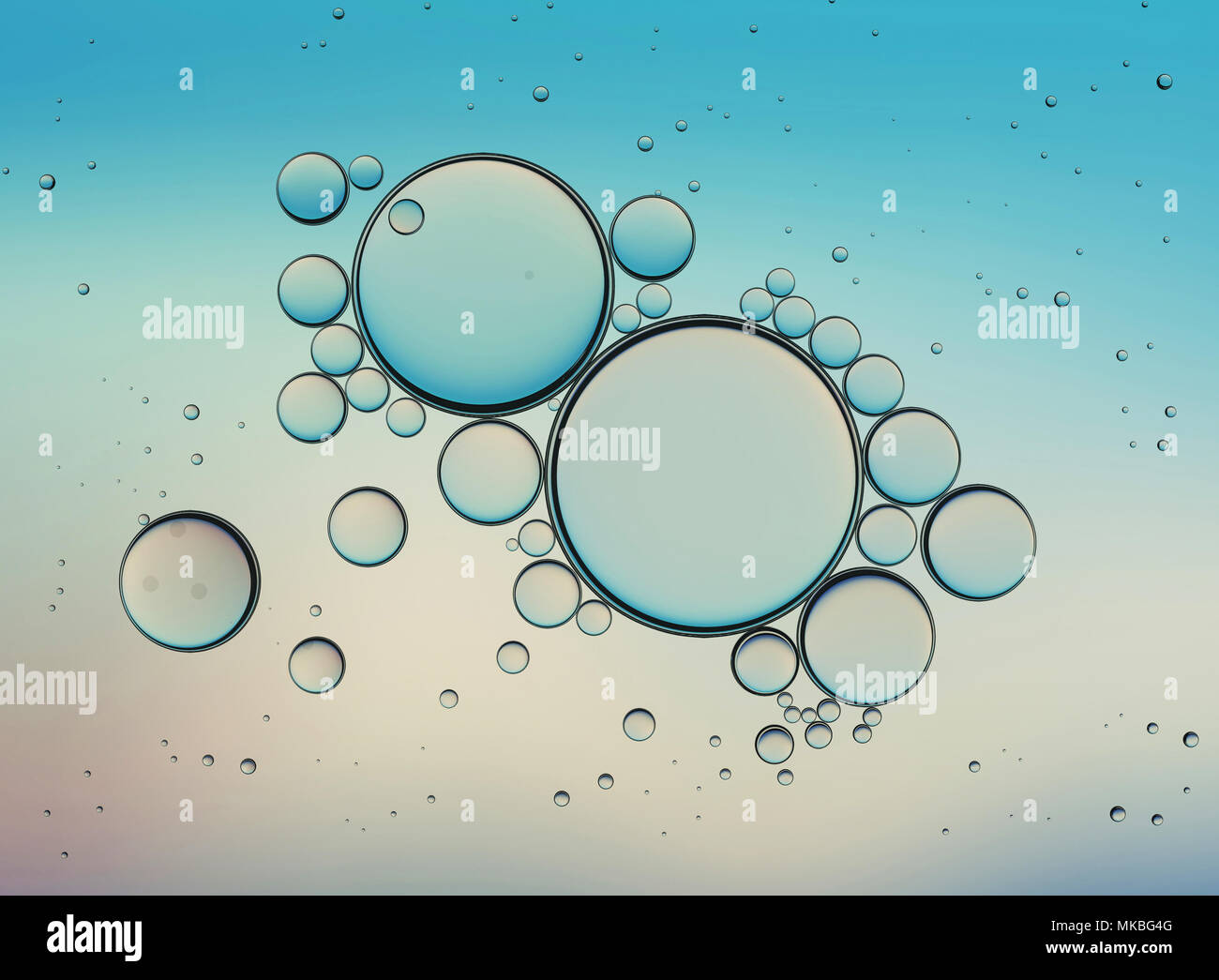 Oil Bubbles Isolated on White Background, Closeup Collagen Emulsion in ...