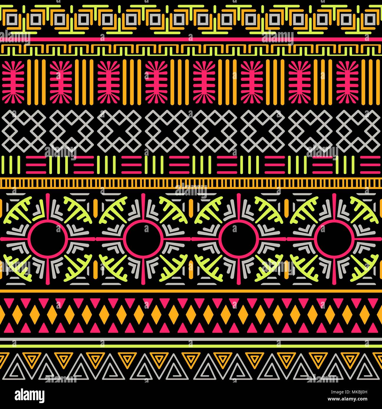 Tribal ethnic seamless pattern. Abstract geometric ornament. Vector illustration. Perfect for textile print, cloth design tissue, wrapping paper and fabric design Stock Vector