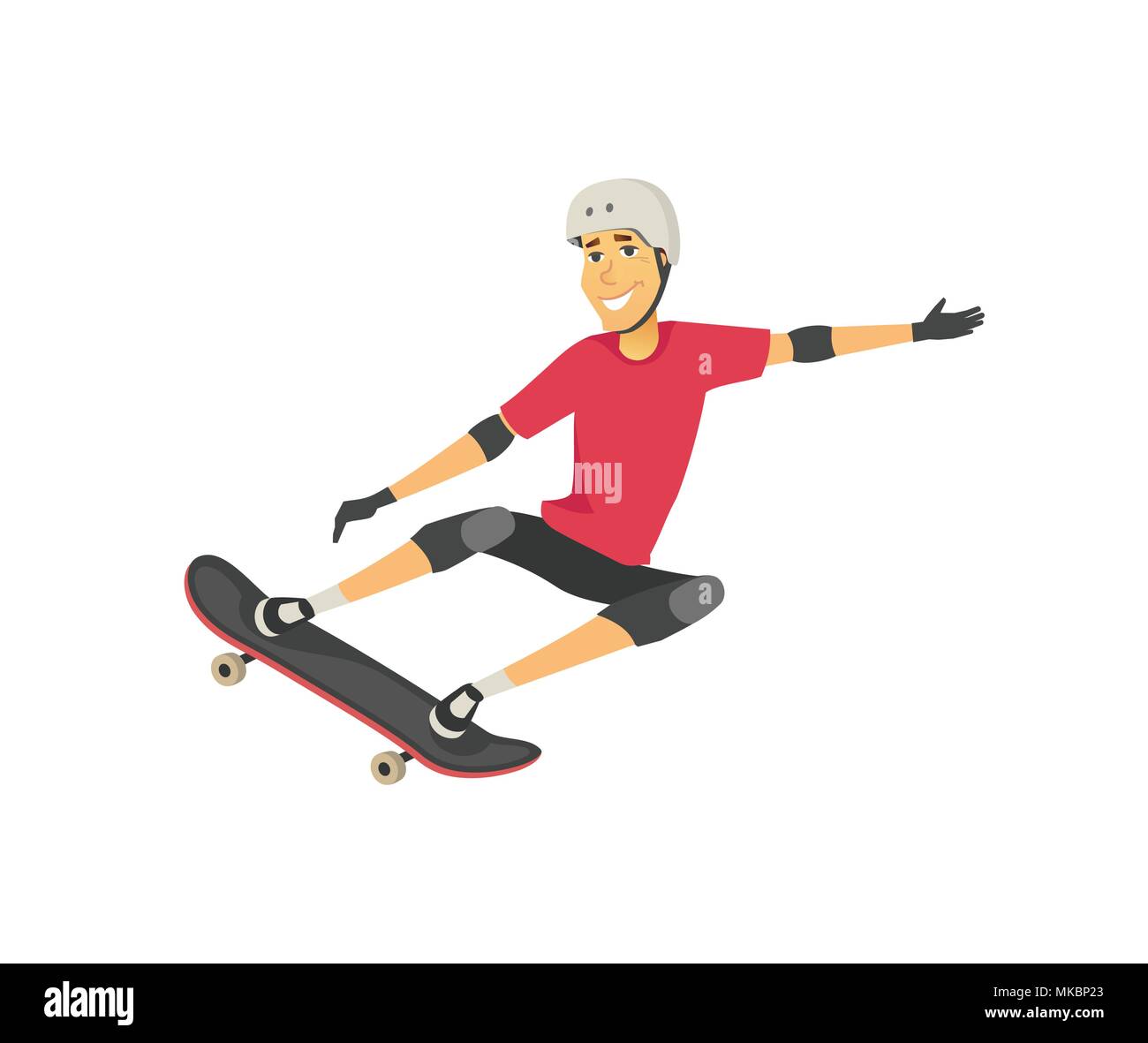 Boy on skateboard - cartoon people character isolated illustration Stock  Vector Image & Art - Alamy