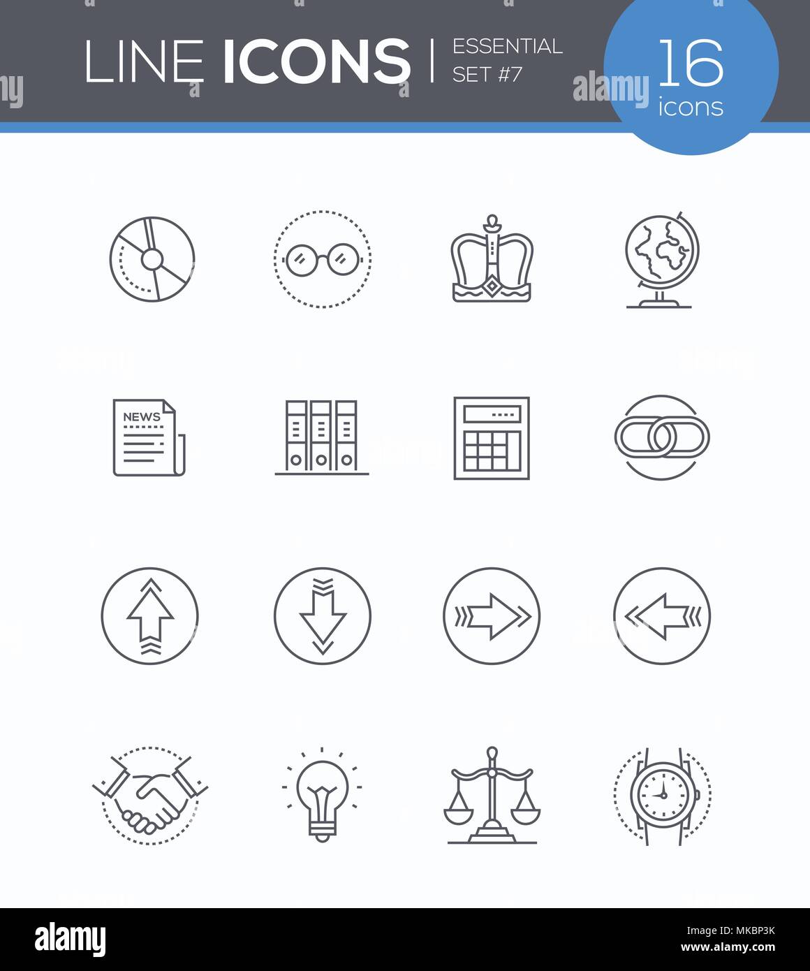 Business concepts - modern line design style icons set Stock Vector ...