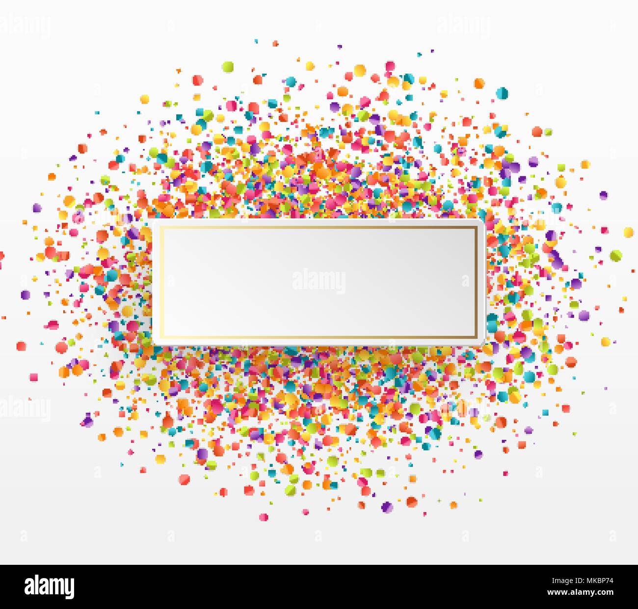 Colorful celebration background with confetti. Paper white bubble for text  Stock Vector Image & Art - Alamy