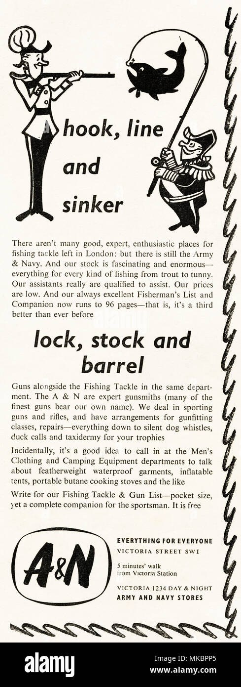 1950s vintage original advertisement advertising Army & Navy