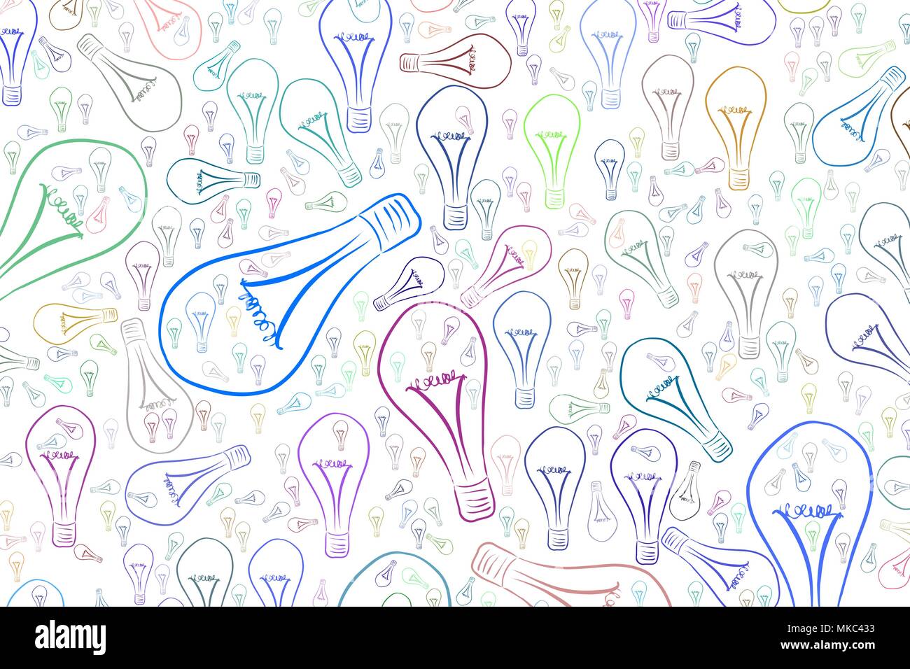 Abstract light bulbs illustrations background pattern. Idea conceptual ...