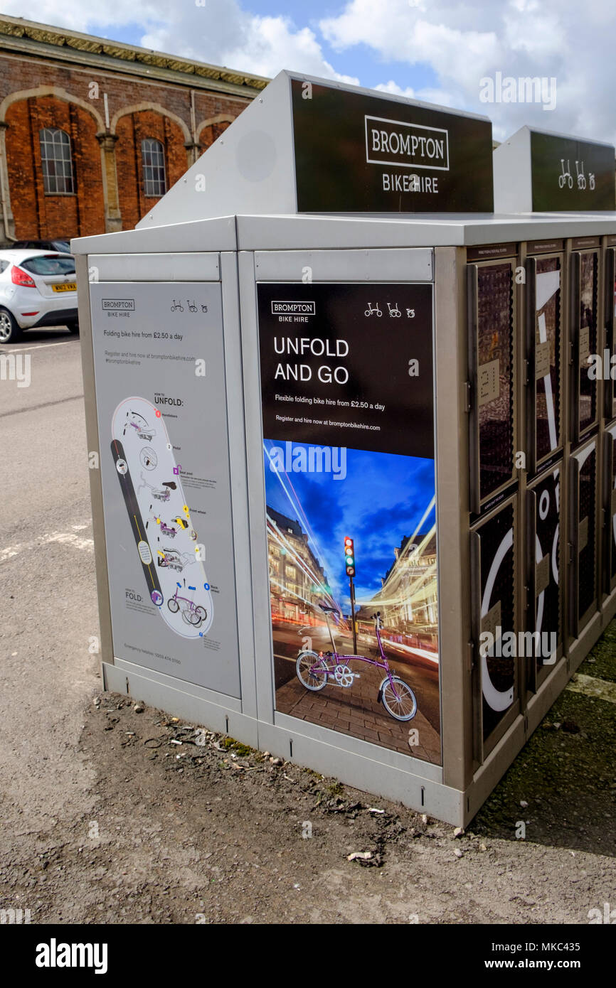 Temple Meads station Bristol england UK The Brompton bike Hire Station