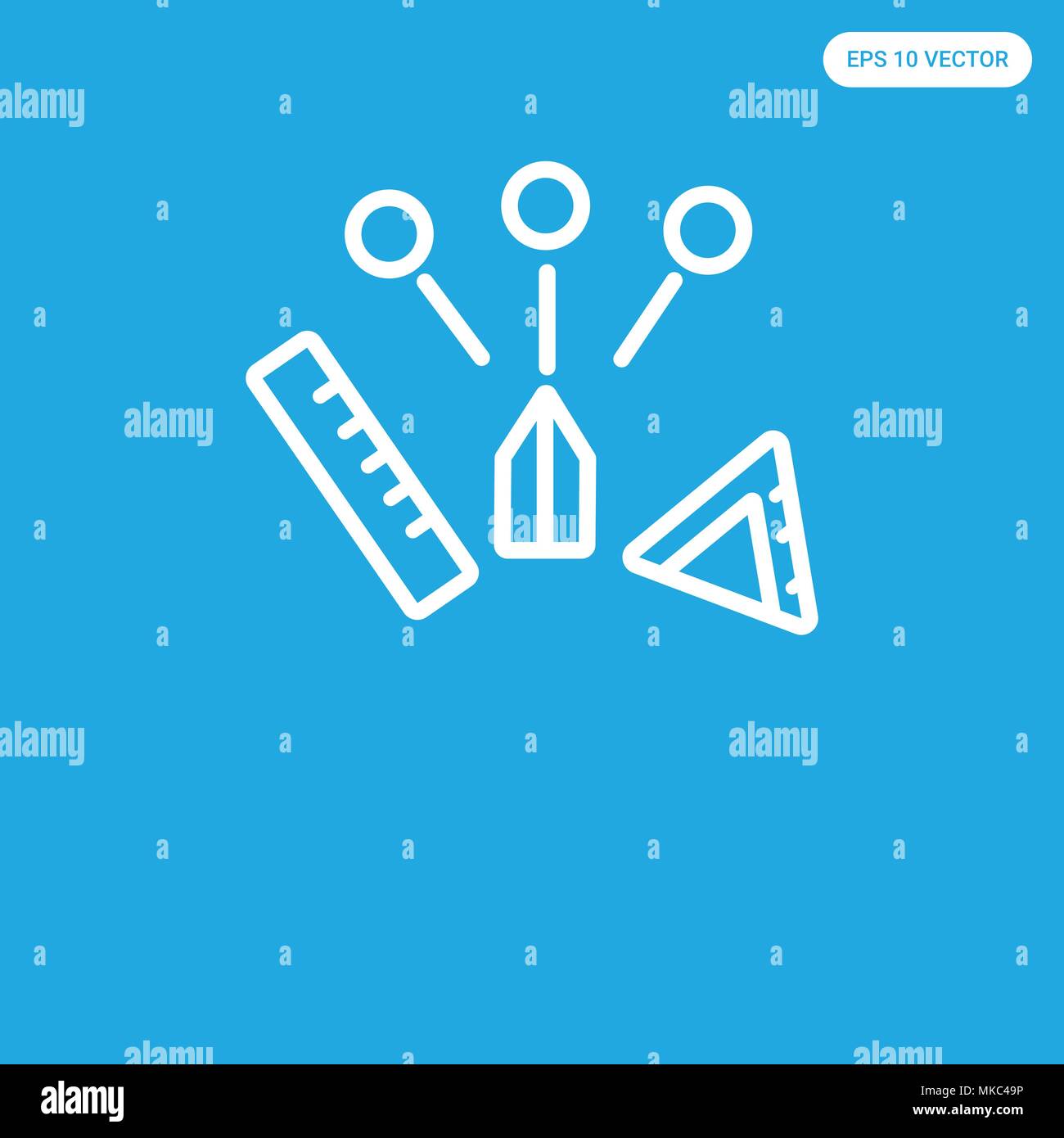 vector icon isolated on blue background, sign and symbol Stock Vector ...