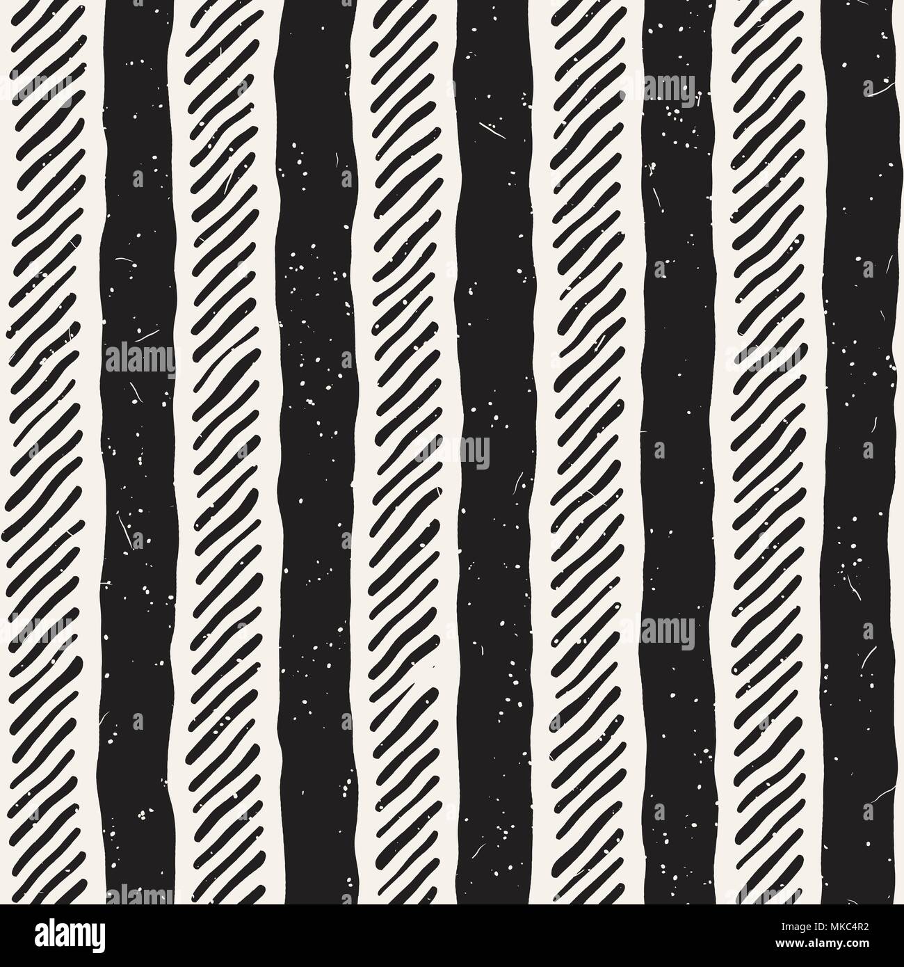Simple ink geometric pattern. Monochrome black and white strokes ...