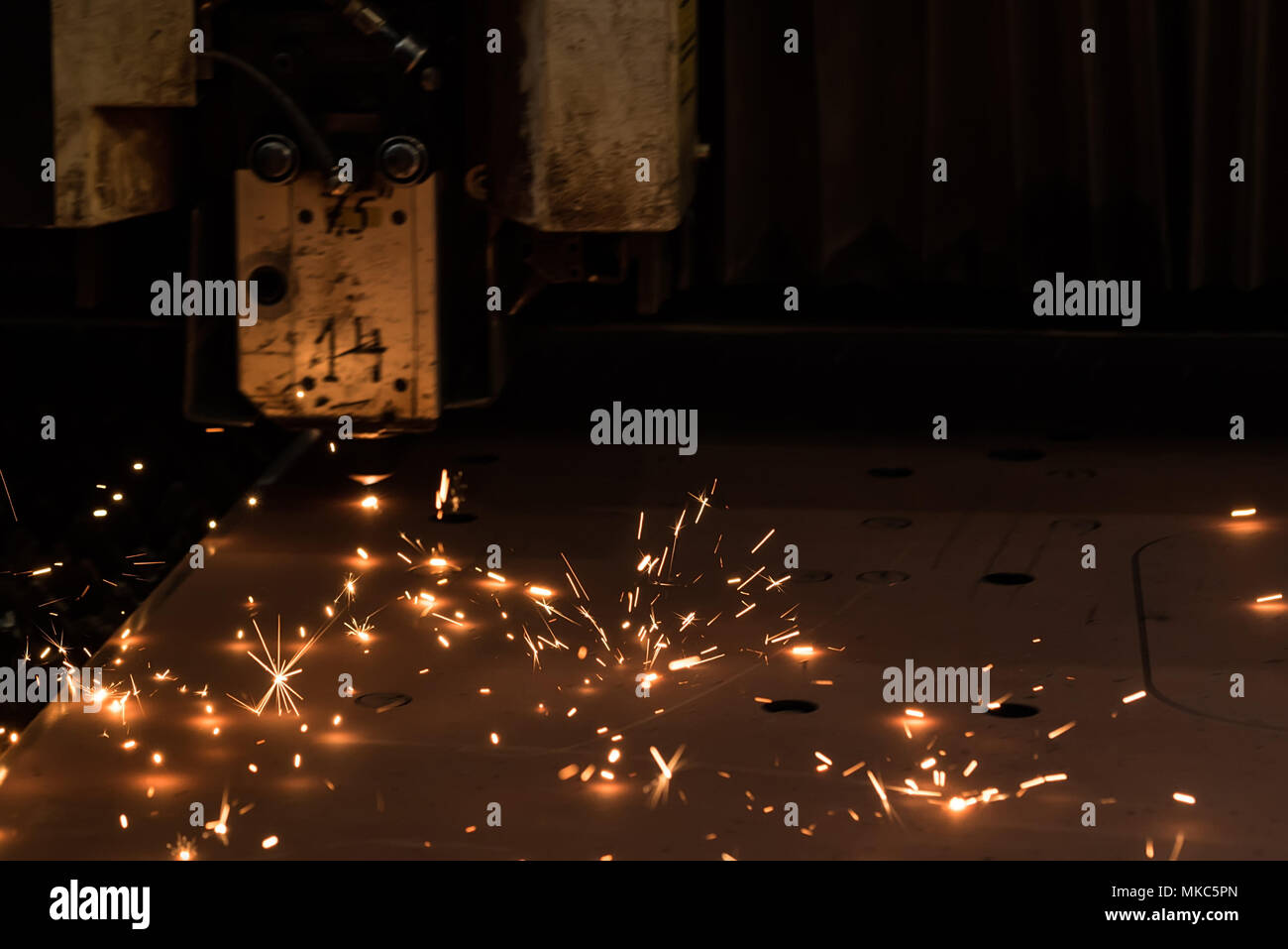 Laser beam cutting machine Stock Photo Alamy