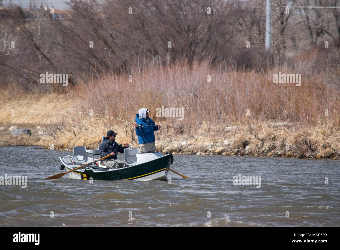 Fishing on the Bow River, Fish Creek Provincial Park, Calgary, Alberta