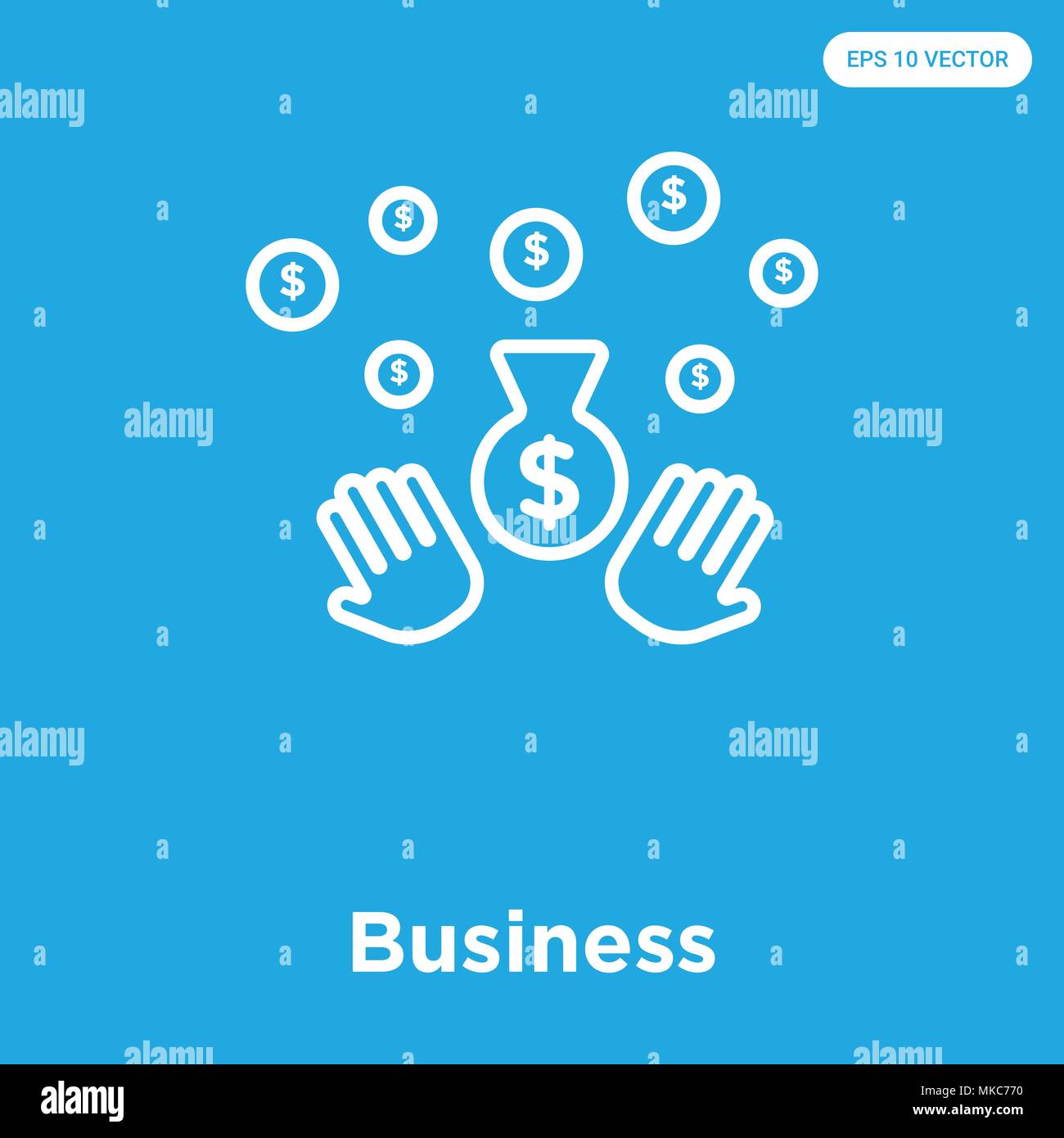 Business vector icon isolated on blue background, sign and symbol Stock ...