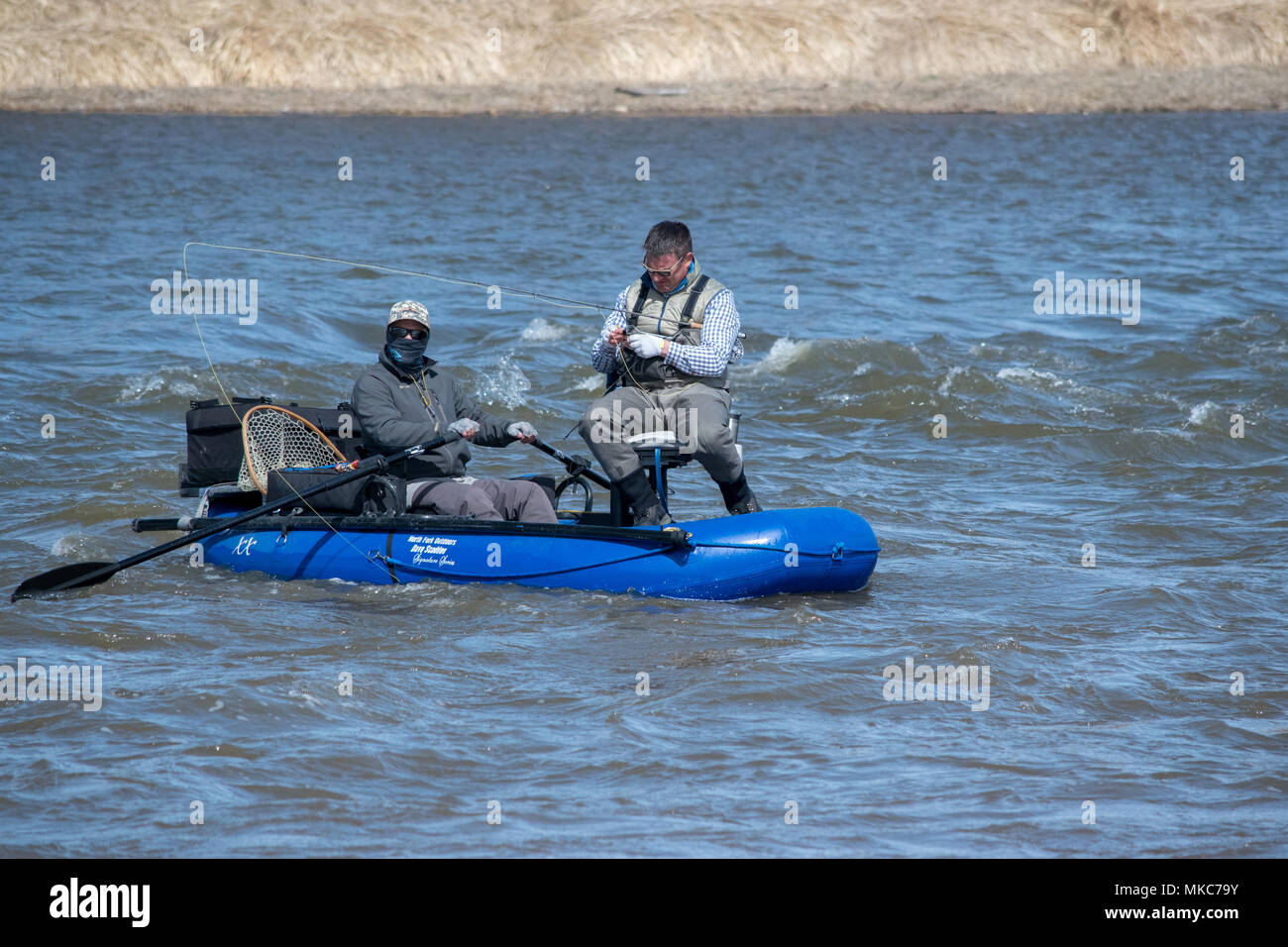 Fishing on the Bow River, Fish Creek Provincial Park, Calgary, Alberta