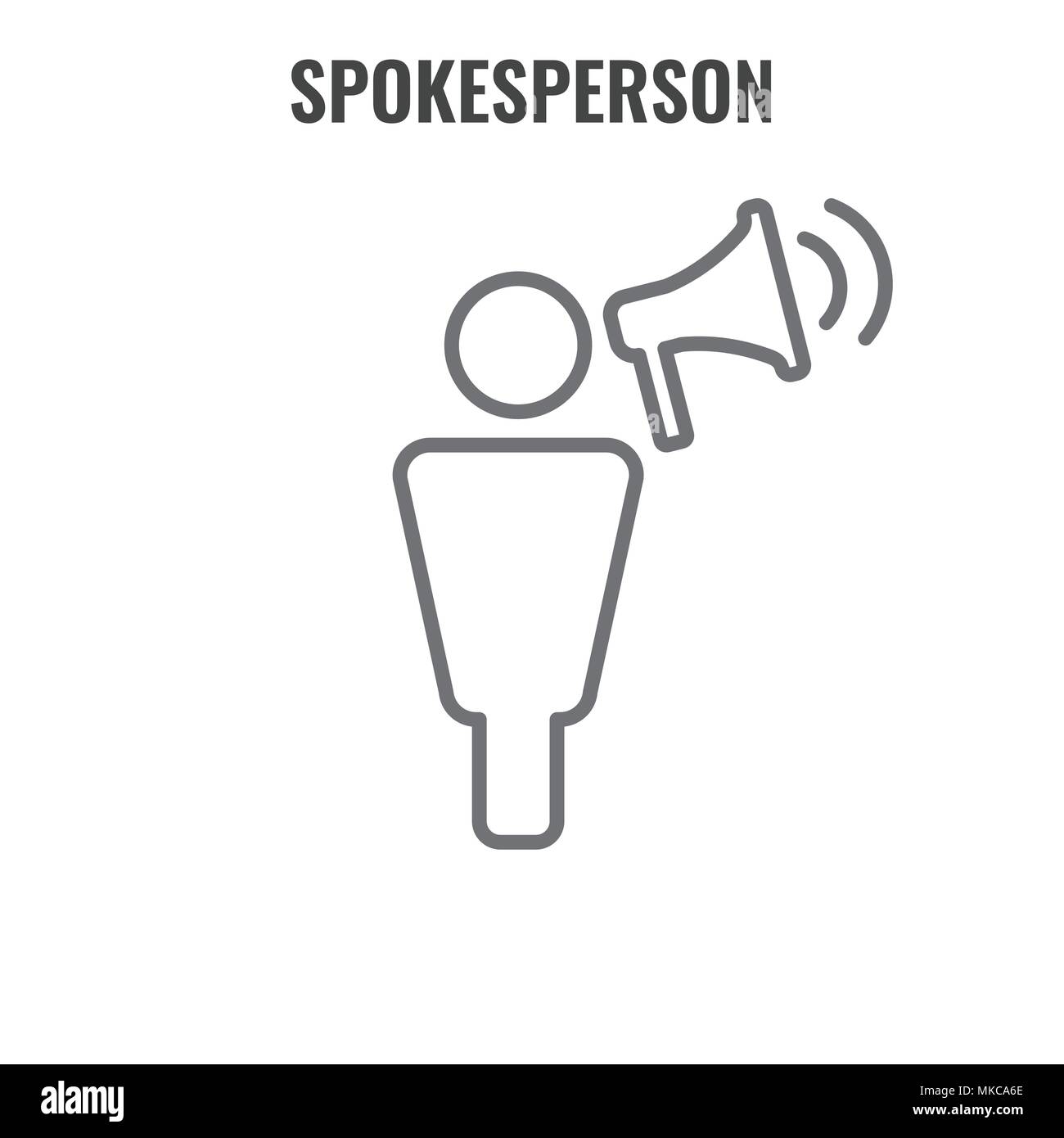 Spokesperson icon person in marketing position networks and