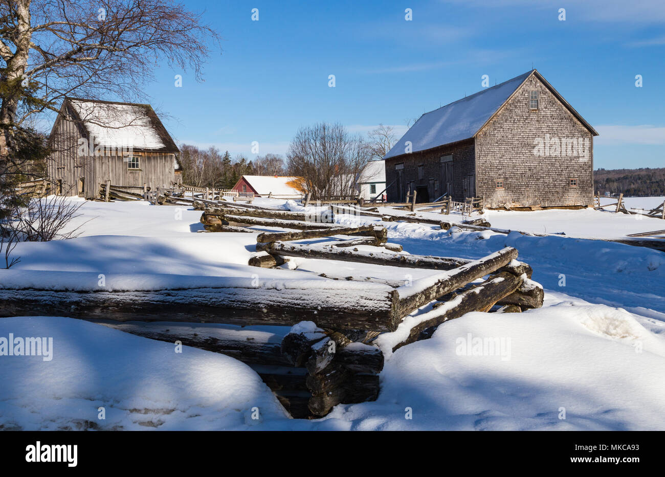 Joslin Farm outbuildings at Kings Landing Historical Settlement during