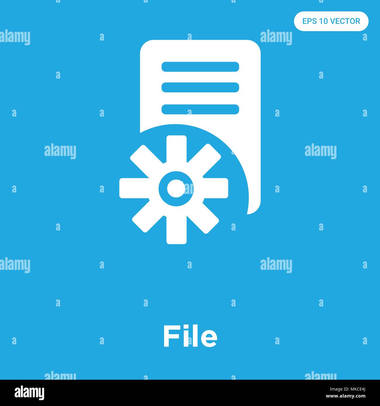 File vector icon isolated on blue background, sign and symbol Stock ...