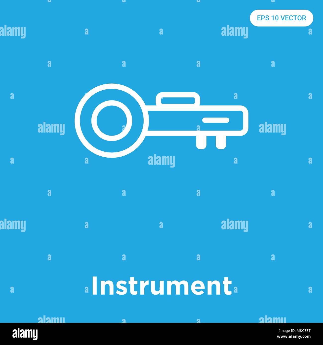 Instrument vector icon isolated on blue background, sign and symbol ...